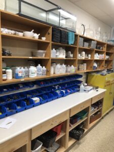 chemical cabinets in science lab. Photo used in Science Supervisor Certification Training