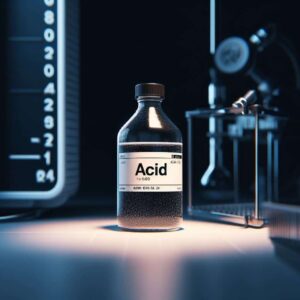 acid bottle in spotlight