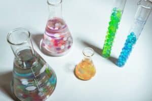 Colorful liquids in vials