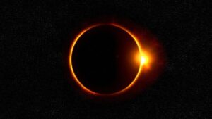 solar eclipse. close to complete
